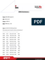 DBMS Worksheet 1: Name: Niveshika Agarwal UID: 20BCS3324 Group: 20ITB-15 Date: 18th June, 2021