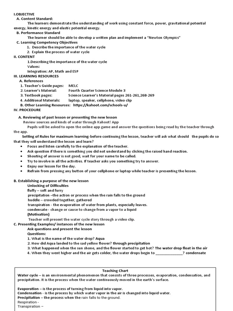 Water Cycle Lesson Plan for Grades 2-7 | PDF | Water Vapor | Evaporation