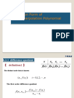 Newton Form of The Interpolation Polynomial