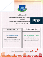 Submitted by Submitted To: Lab Report-01 Determination of Soil Bulk Density by Field Method