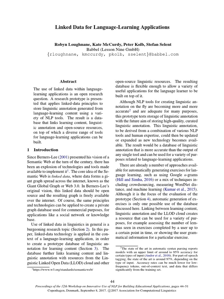 Linked Data For Language-Learning Applications | PDF | Resource ...