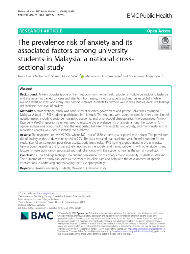 Jurnal 2 PDF Anxiety Disorder Body Mass Index