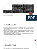 Materiales, Provedores, Proceso