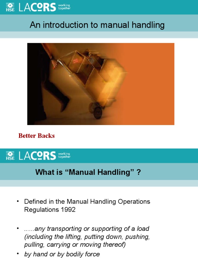 Manual Handling Safety Guidelines | PDF | Risk | Working Conditions
