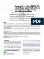 Raza Et Al. (2021) - Citizen Journalism Practices During COVID-19 in Spotlight - Influence of User-Generated Contents About Economic Policies in Perceiving Government Performance