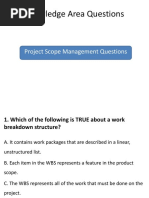 Knowledge Area Questions: Project Scope Management Questions