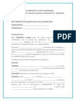 Demanda de Aumento de Cuota Alimentaria