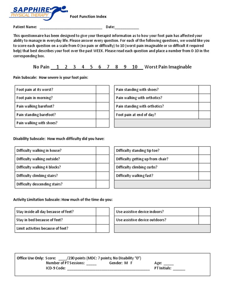 PDF) Translation, cultural adaptation and validation of the Foot Function  Index-revised (FFI-R)