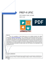 Prep 4 Upsc: Test Series Topic Listing TEST 1-10