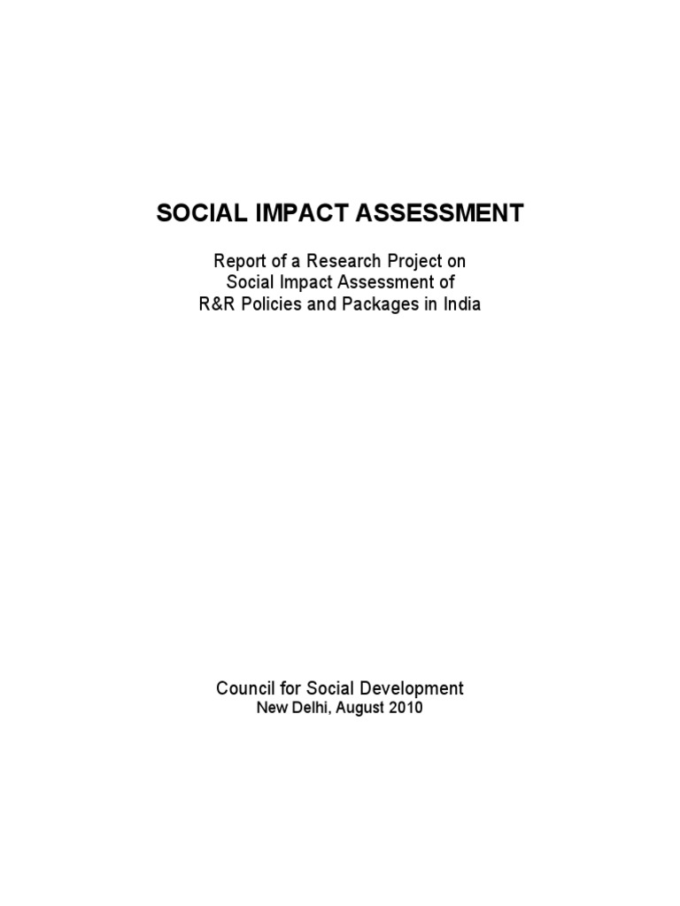 Social Impact Assessment Guidelines India | PDF | Survey Methodology ...