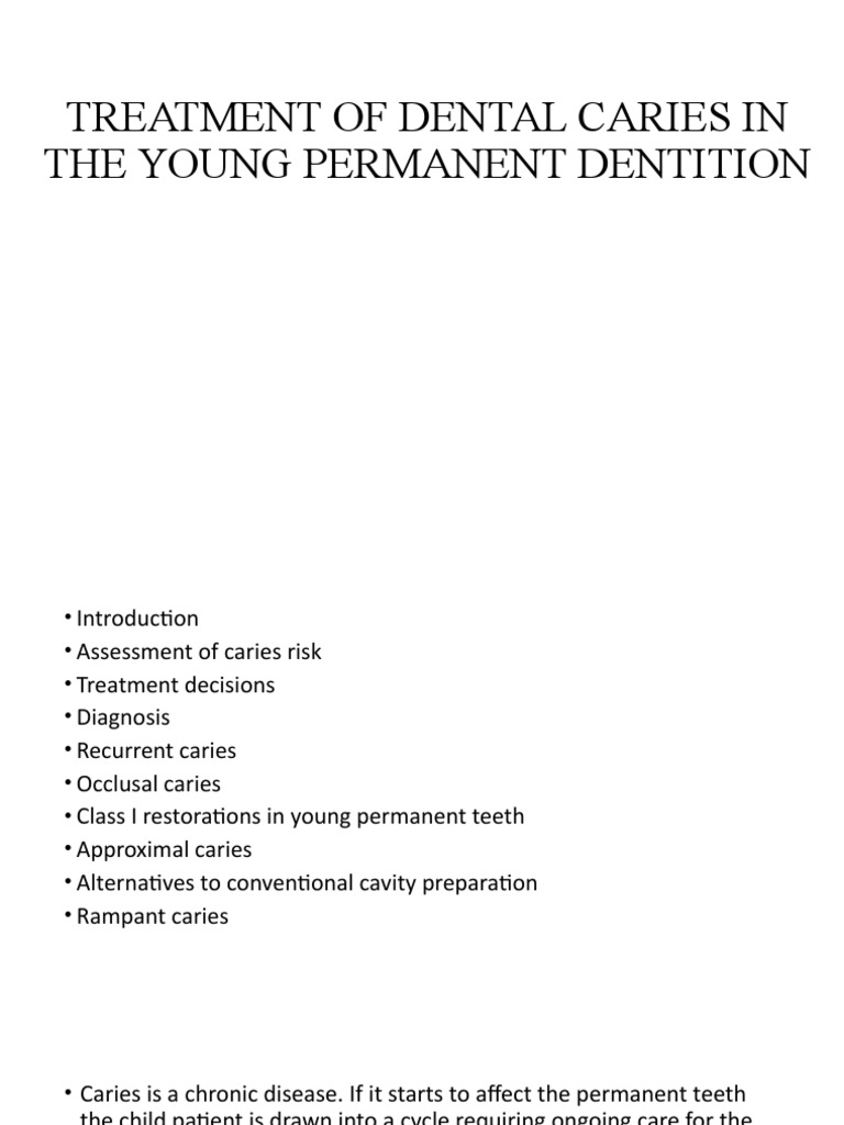 Young Permanent Tooth Caries Treatment | PDF | Human Tooth | Tooth Enamel
