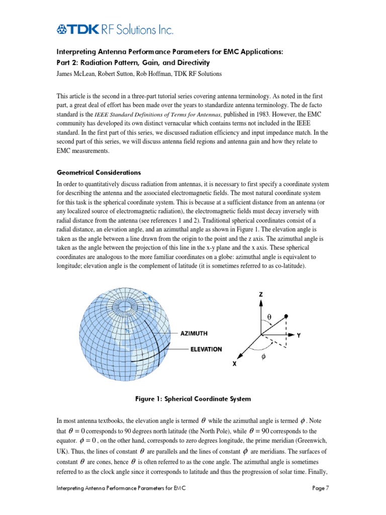 Interpreting Antenna Performance Parameters For EMC Applications Part