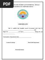 J.M.J College For Women (Autonomous) : Tenali: Certificate