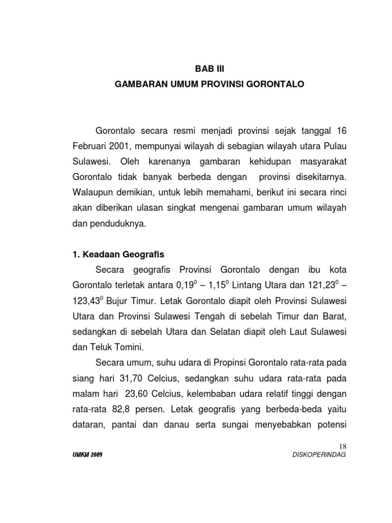  GAMBARAN UMUM  PROV GORONTALO