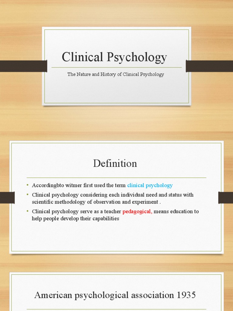 The Nature and History of Clinical Psychology | PDF | Wellness | Science \u0026  Mathematics, image size:768x1024