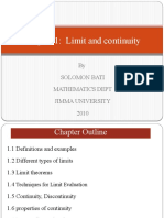 Chapter 1: Limit and Continuity: by Solomon Bati Mathematics Dept Jimma University 2010