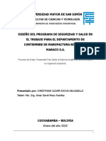 450478760 Ing Industrial 10-01-20 DisenoDelProgramaDeSeguridadYSaludEnElTrabajoParaManufacturasBolivianasManacoSA PDF