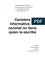 Cartelera Informativa El Coronel No Tiene Quien Le Escriba Génesis Quevedo