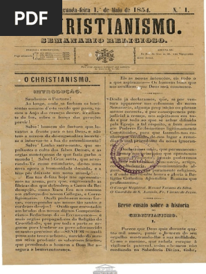 Sex Esmol - O Christianismo (PerÃ­odico Do SÃ©culo Xix) | PDF | CrenÃ§a e doutrina  religiosa | Comportamento e experiÃªncia religiosa