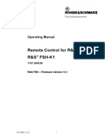 Remote Control For R&S FSH R&S Fsh-K1: Operating Manual