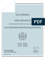 Cisco Certified Network Associate Routing and Switching Certificate