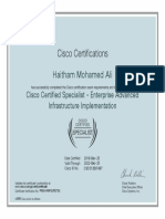 Cisco Certified Specialist - Enterprise Advanced Infrastructure Implementation Certificate