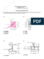 Lista de Exercícios I - Flexão Oblíqua.