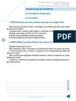 Sistemas de avaliação de estoques e classificação de materiais