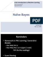 Naïve Bayes: 10-601 Introduction To Machine Learning