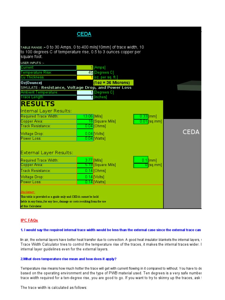 Track Width Calculator | PDF | Printed Circuit Board | Electrical ...