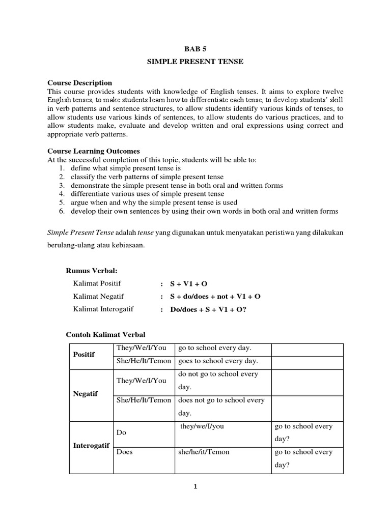 Simple Present and Progressive Tenses | PDF | Graphology | Syntax