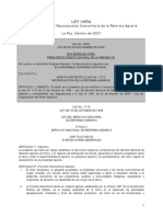 Ley INRA Ley 1715 y Ley 3545 de Reconduccion Comunitaria de La Reforma Agraria