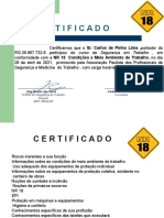 Certificado de treinamento de NR 18- Carlos de Pinho Lima