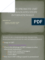 How To Promote Umt Postgraduates Study Internationally