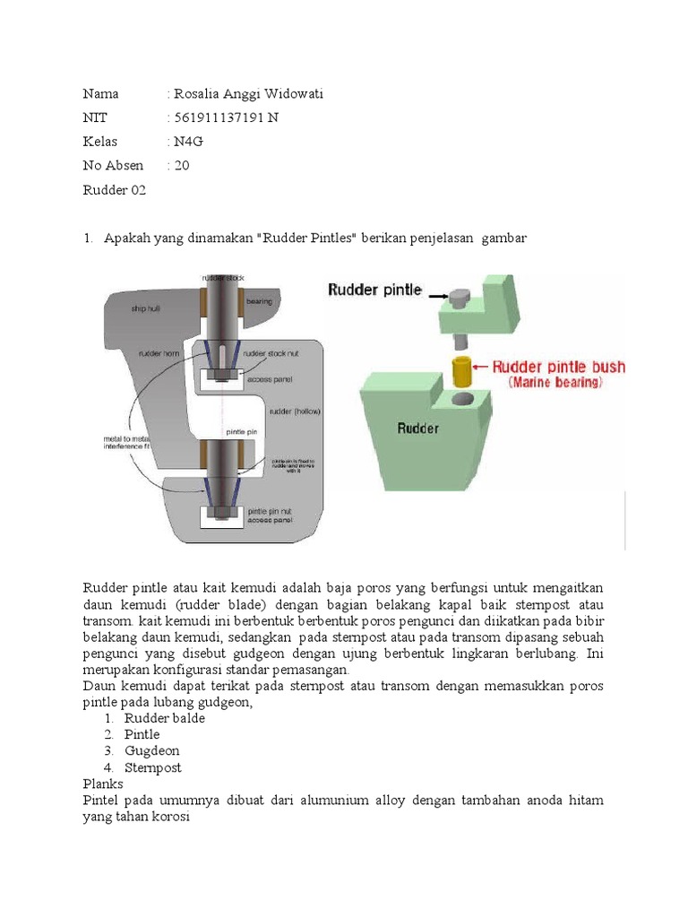 Komponen dan Fungsi Rudder Kapal | PDF | Teknologi & Rekayasa | Sejarah