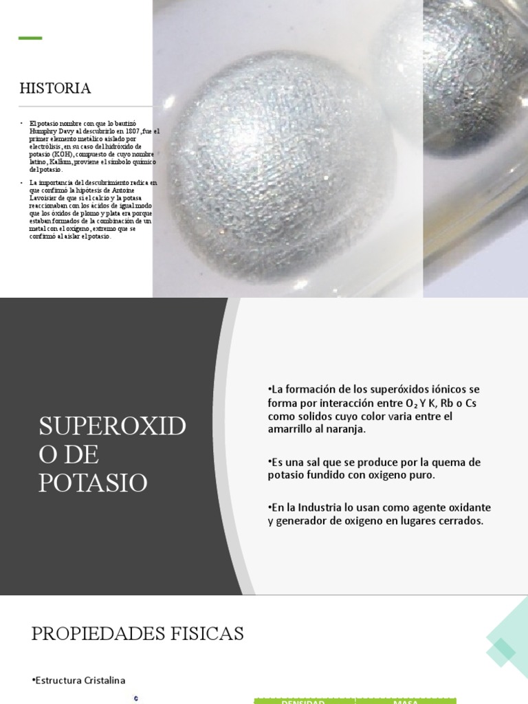 Superóxido de Potasio PDF Potasio Dieta y nutrición
