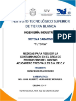 Medidas ISO 14001 ingenio azucarero Tres Valles