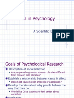 Research in Psychology: A Scientific Endeavor
