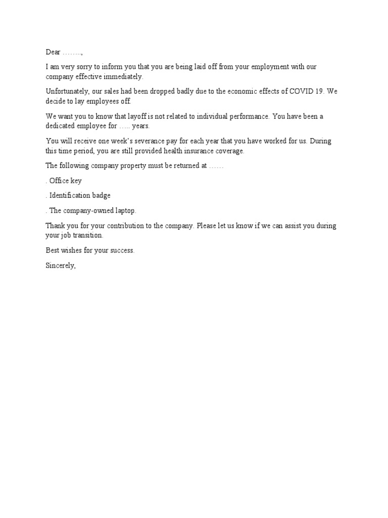 Layoff Letter | PDF
