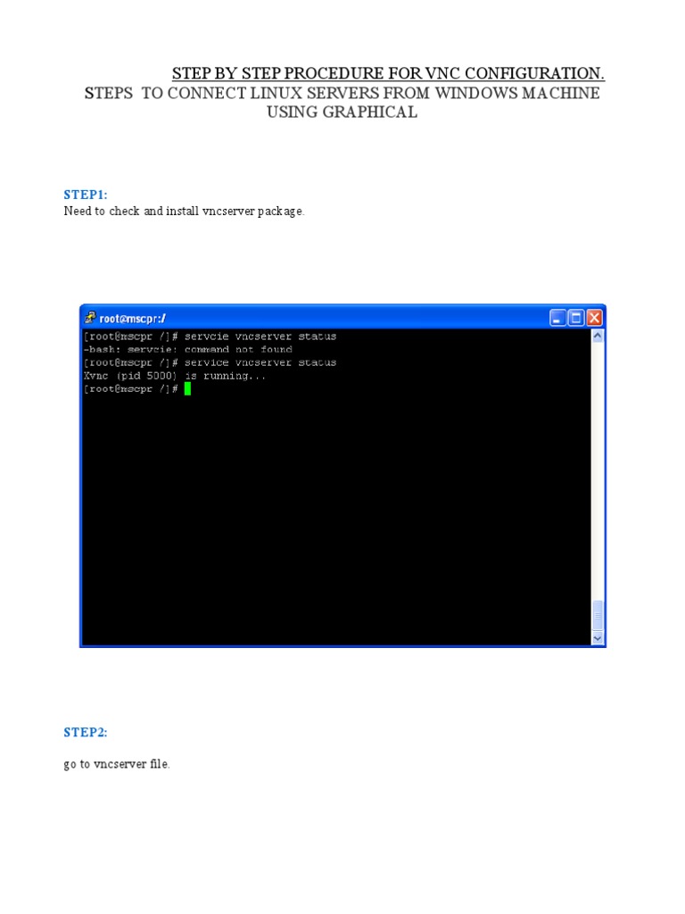 Teps To Connect Linux Servers From Windows Machine Using Graphical | PDF