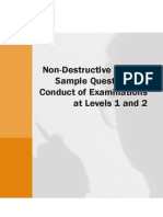 NDT Sample Questions For Conduct of Examinations at Levels 1 and