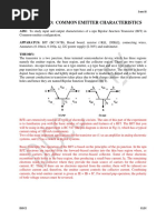 Experiment 3: Common Emitter Characteristics