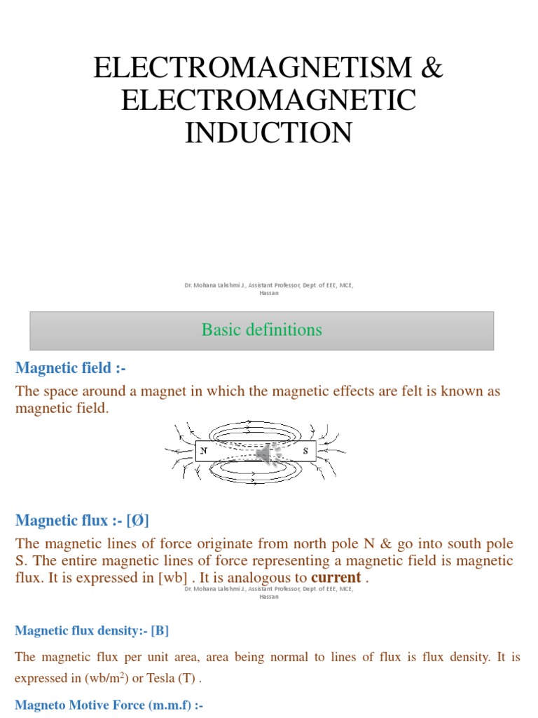 Electromagnetism and Induction Concepts | PDF | Electromagnetic ...