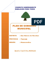 Plan de Gobierno 2018- San Marcos de Rocchacc