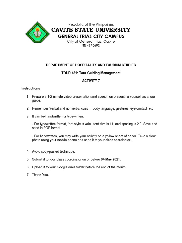 Tour Guide Presentation Guidelines | PDF