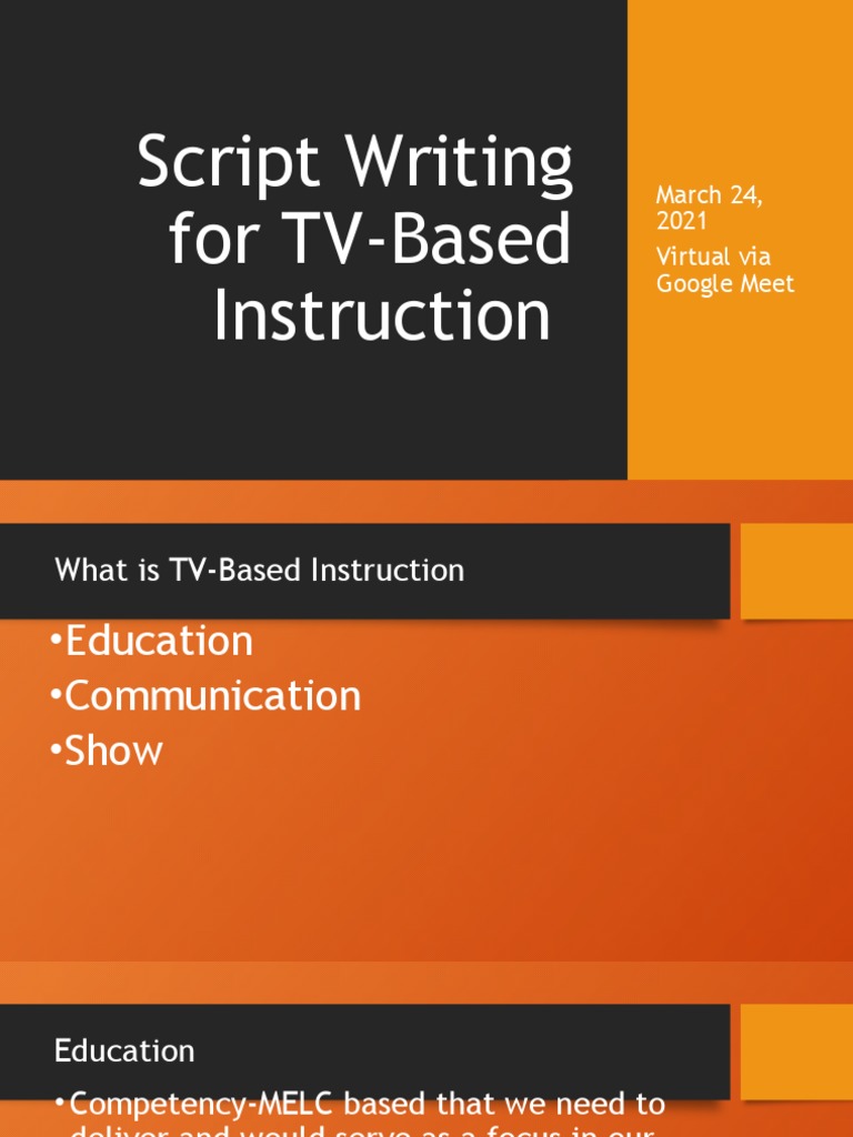 Script Writing for TV Instruction | PDF | Value (Ethics) | Perception