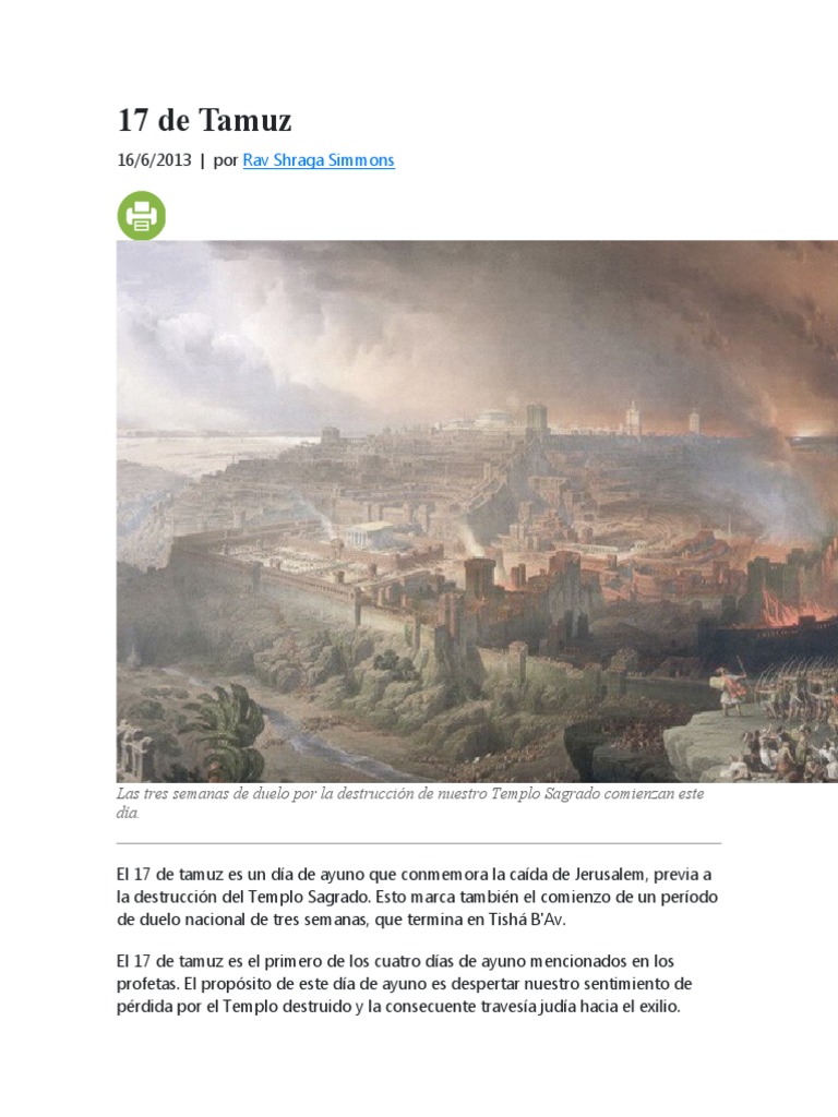 17 de Tamuz PDF Templo en jerusalén Rápido