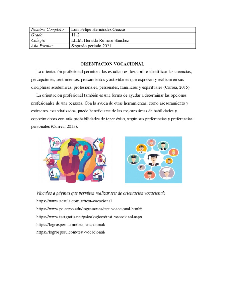 Punto 2 - Orientación V. | PDF | Crecimiento personal y profesional