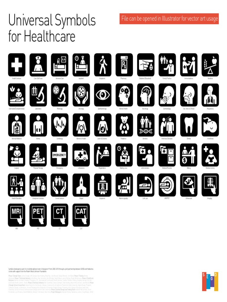 Universal Healthcare Symbols Guide | PDF | Patient | Health Care
