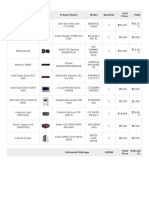 Unit components list and pricing